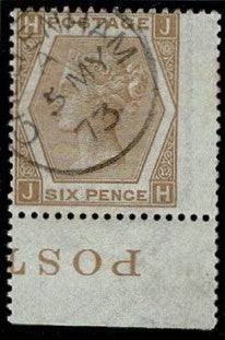 Great Britain SG123 pl12 1873 6d pale buff